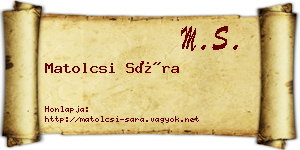 Matolcsi Sára névjegykártya